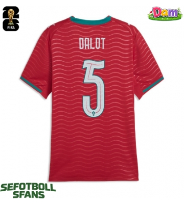 Portugal Diogo Dalot #5 Hemmatröja Kvinnor VM 2026 Kortärmad